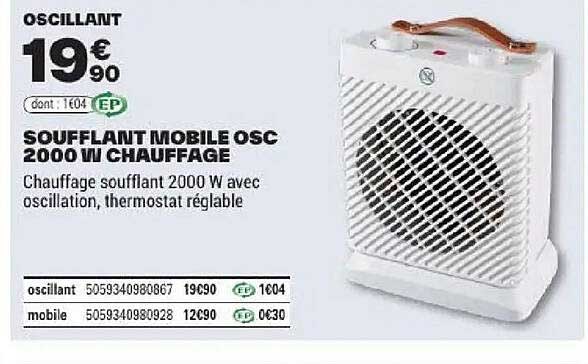 SOUFFLANT MOBILE OSC 2000W CHAUFFAGE