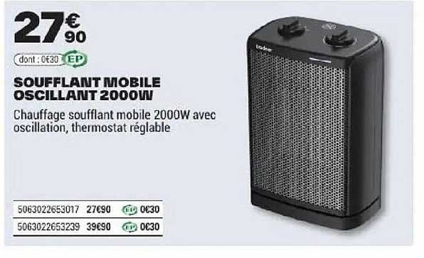 SOUFFLANT MOBILE OSCILLANT 2000W