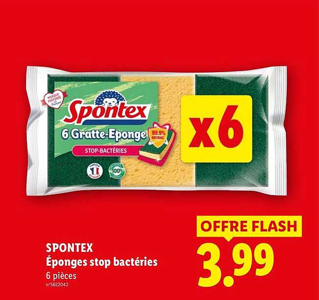 SPONTEX Éponges stop bactéries 6 pièces
