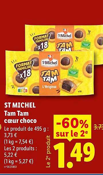 ST MICHEL Tam Tam coeur choco