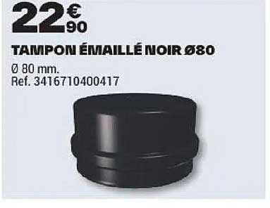 TAMPON ÉMAILLÉ NOIR Ø80
