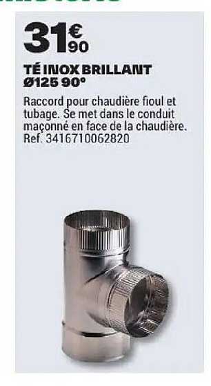 TÉ INOX BRILLANT Ø125 90°