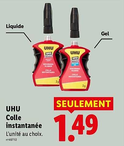 UHU Colle instantanée L’unité au choix.