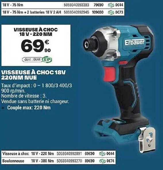 VISSEUSE A CHOC 18 V - 220 NM