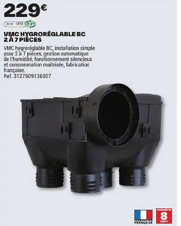 VMC HYGRORÉGLABLE BC 2 A 7 PIÈCES