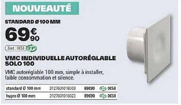 VMC INDIVIDUELLE AUTORÉGLABLE SOLO 100