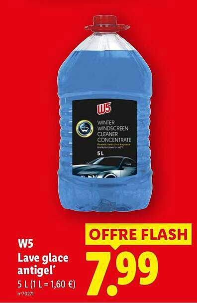 W5 Lave glace antigel* 5 L (1 L = 1,60 €) n°2071