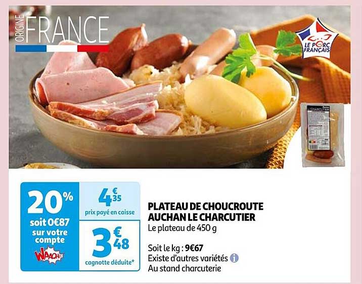 PLATEAU DE CHOUCROUTE AUCHAN LE CHARCUTIER