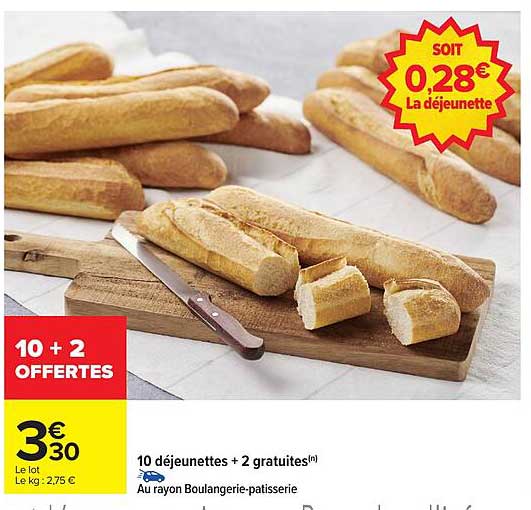 10 déjeunettes + 2 gratuites