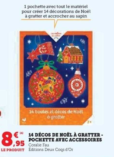 14 DÉCOS DE NOËL À GRATTER - POCHETTE AVEC ACCESSOIRES
