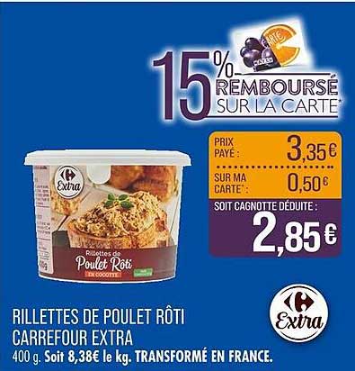 15% REMBOURSÉ SUR LA CARTE