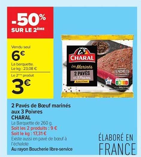 2 Pavés de Boeuf marinés aux 3 Poivres
