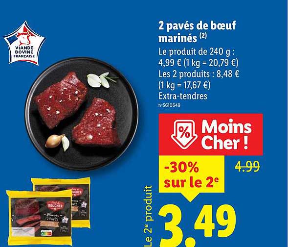 2 pavés de bœuf marinés