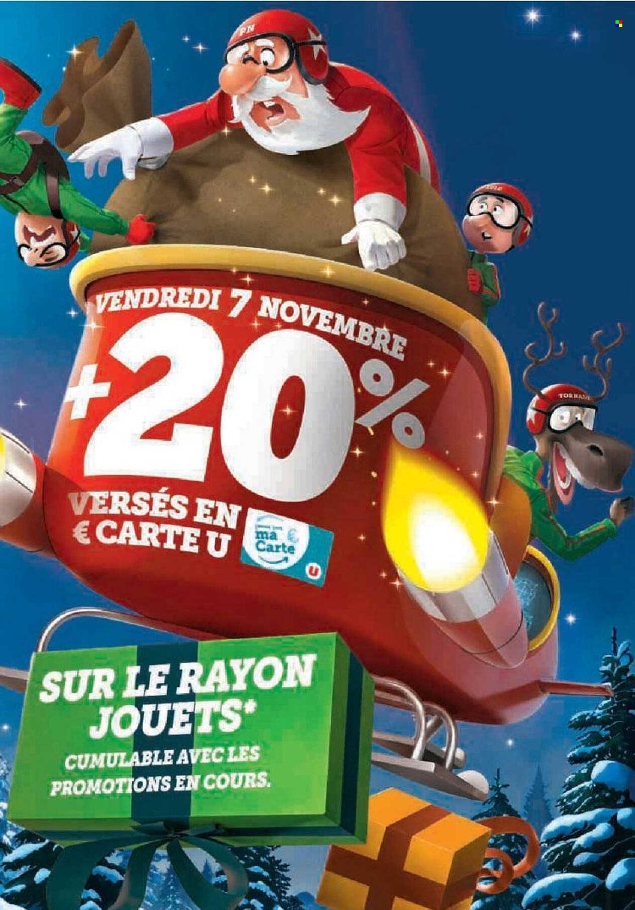 20% versés en € Carte U