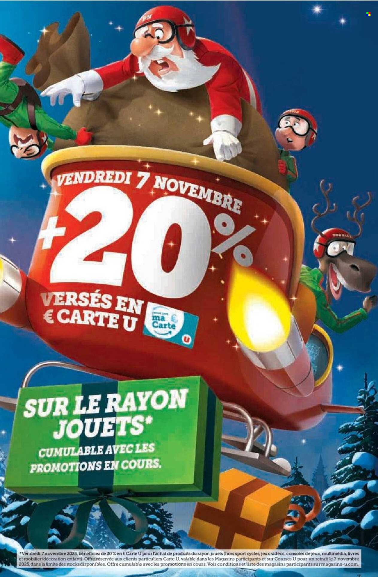 20% versés en € Carte U sur le rayon jouets
