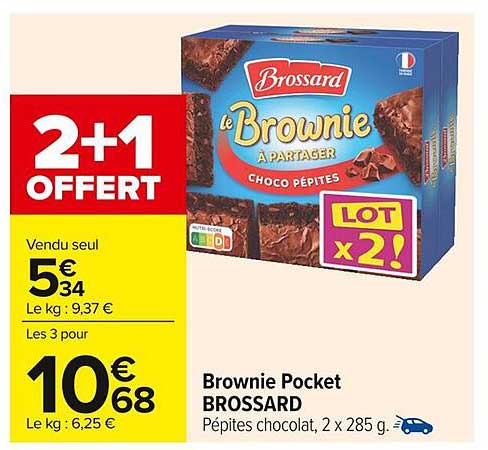 2+1 OFFERT sur le Brownie Pocket BROSSARD