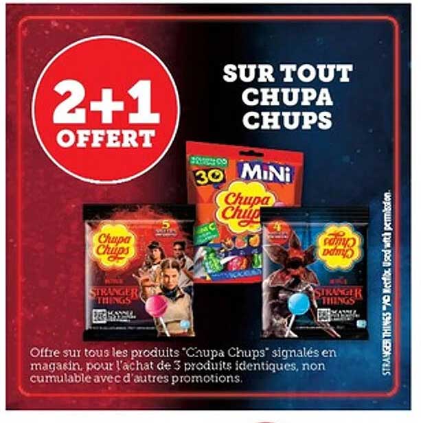2+1 OFFERT SUR TOUT CHUPA CHUPS