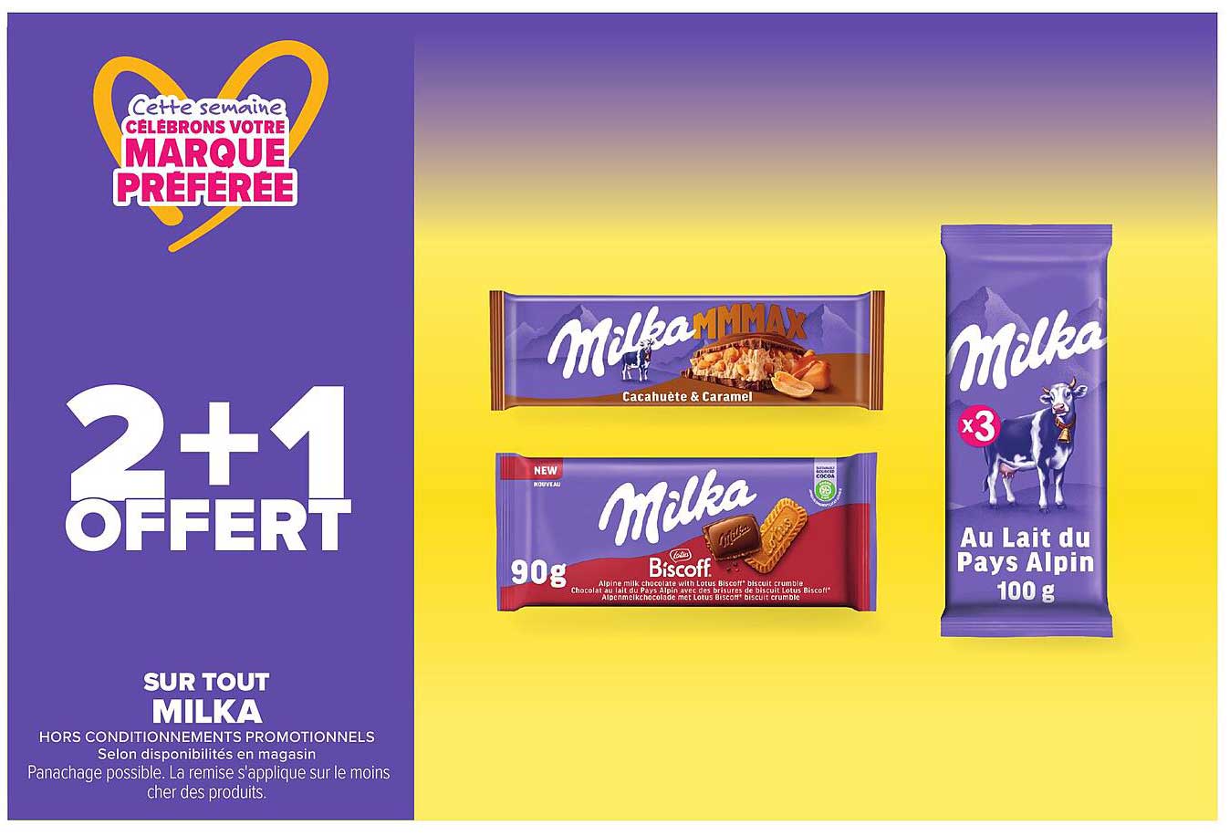2+1 OFFERT sur tout Milka