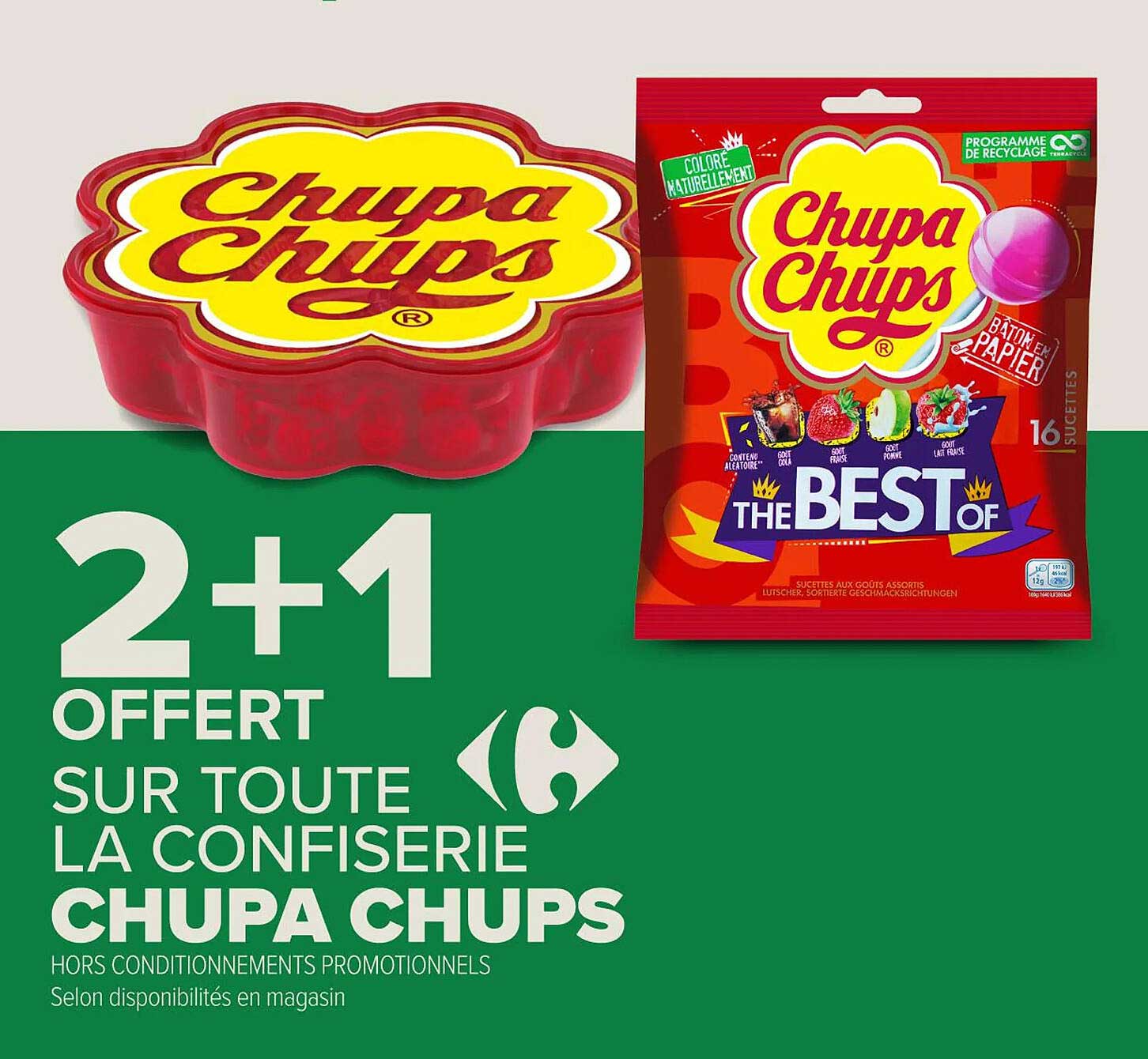 2+1 OFFERT SUR TOUTE LA CONFISERIE CHUPA CHUPS