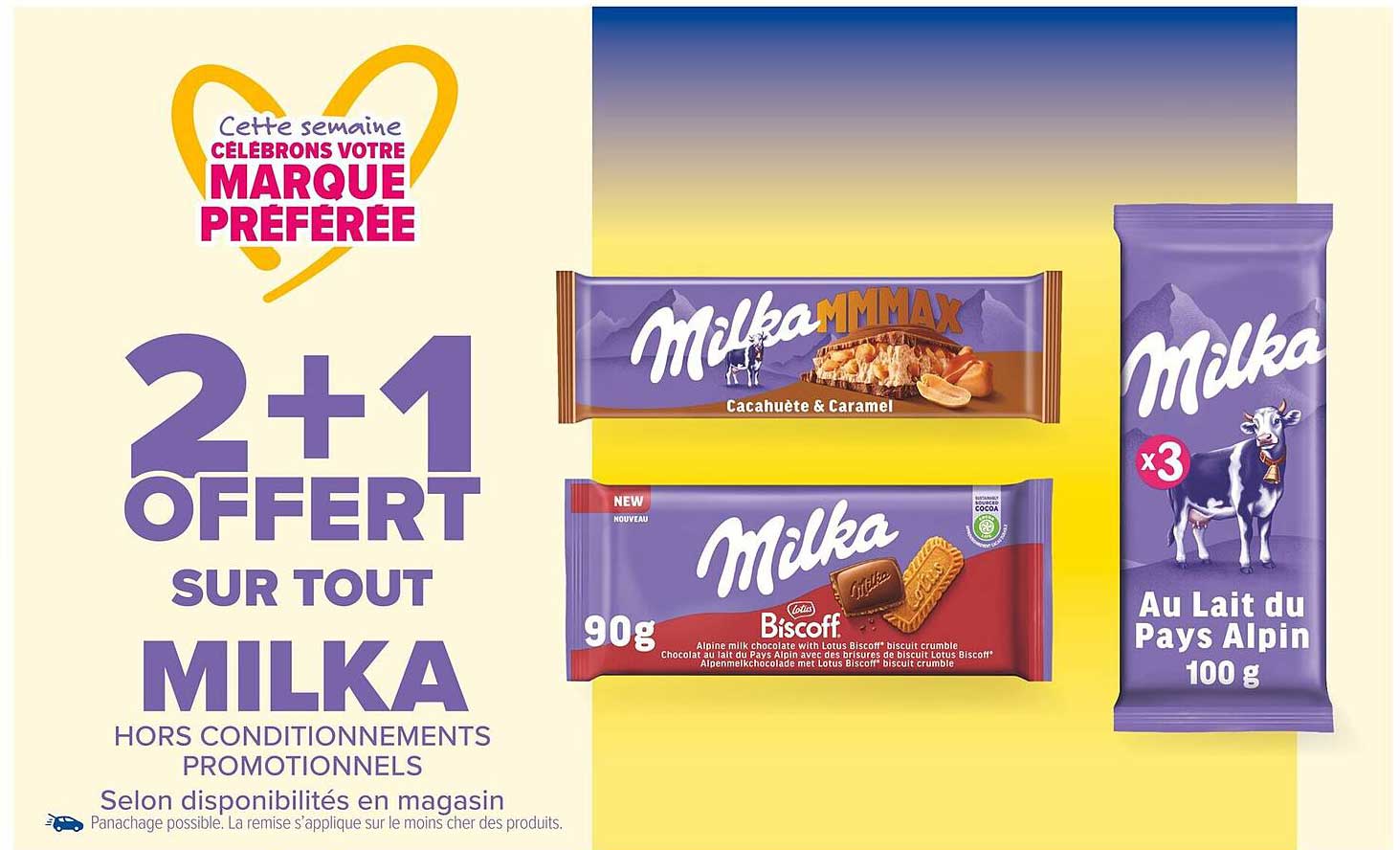 2+1 OFFERTE SUR TOUT MILKA