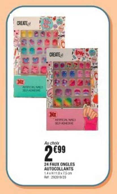 24 FAUX ONGLES AUTOCOLLANTS