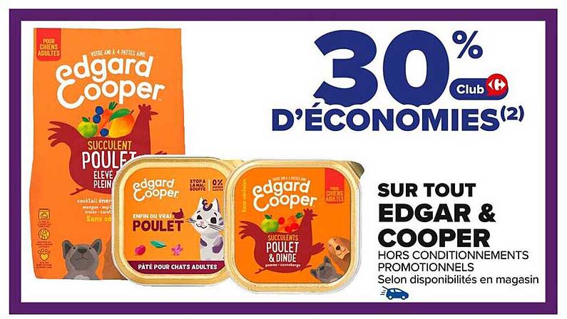 30% d'économies sur tout Edgar & Cooper