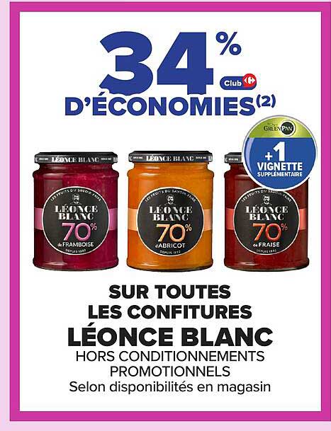 34% d'économies sur toutes les confitures Léonce Blanc
