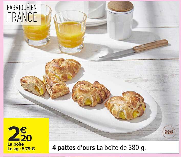 4 pattes d'ours La boîte de 380 g.