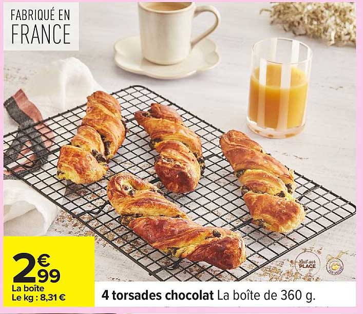 4 torsades chocolat La boîte de 360 g