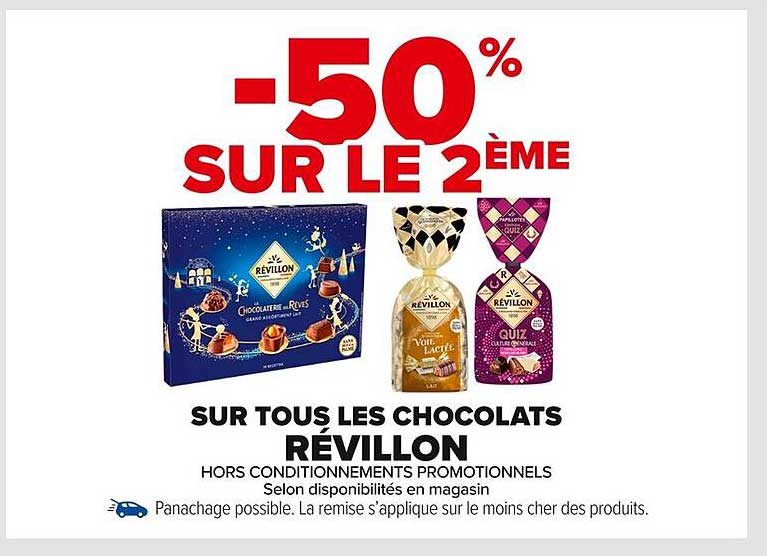 −50% SUR LE 2ÈME SUR TOUS LES CHOCOLATS RÉVILLON