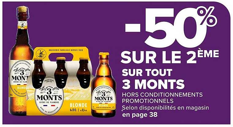 -50% SUR LE 2ÈME SUR TOUT 3 MONTS