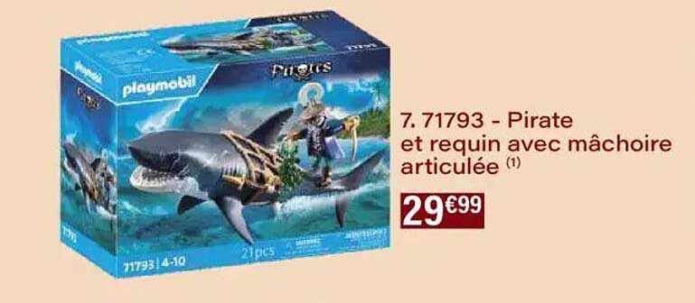 7. 71793 - Pirate et requin avec mâchoire articulée