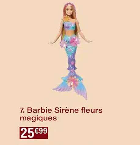 7. Barbie Sirène fleurs magiques