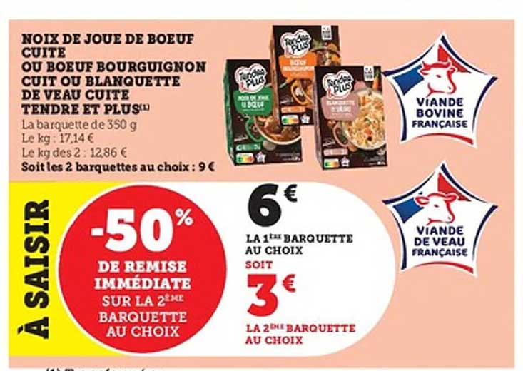 À SAISIR -50% DE REMISE IMMEDIATE SUR LA 2ÈME BARQUETTE AU CHOIX
