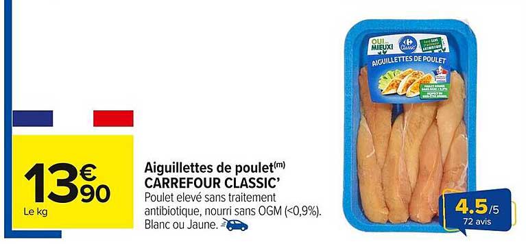 Aiguillettes de poulet(m) CARREFOUR CLASSIC’