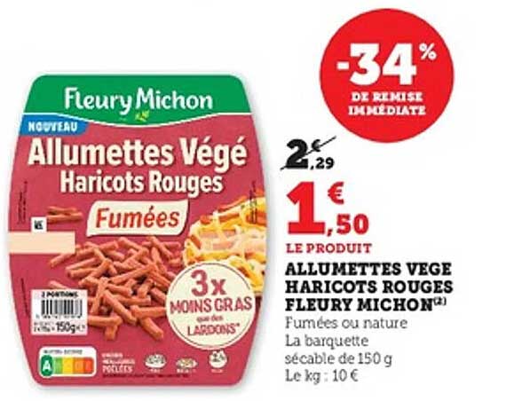 ALLUMETTES VEGE HARICOTS ROUGES FLEURY MICHON