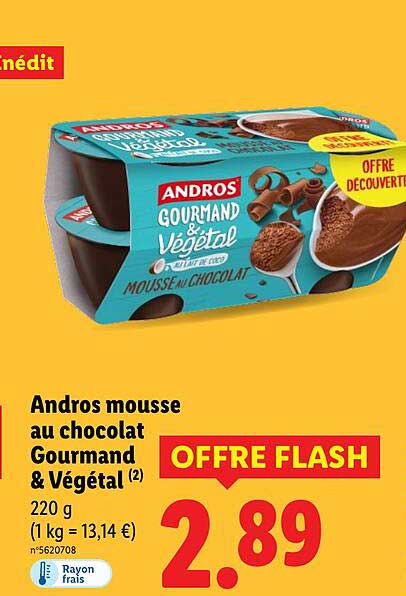 Andros mousse au chocolat Gourmand & Végétal