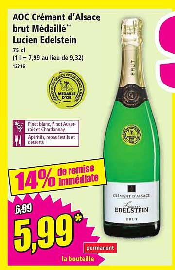 AOC Crémant d'Alsace brut Médaillé** Lucien Edelstein