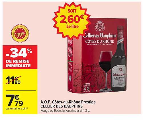 A.O.P. Côtes-du-Rhône Prestige CELLIER DES DAUPHINS