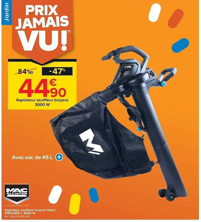 Aspirateur souffleur broyeur 3000 W