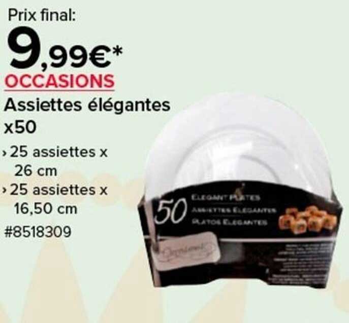 Assiettes élégantes x50