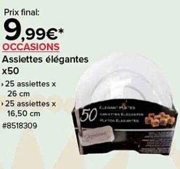 Assiettes élégantes x50