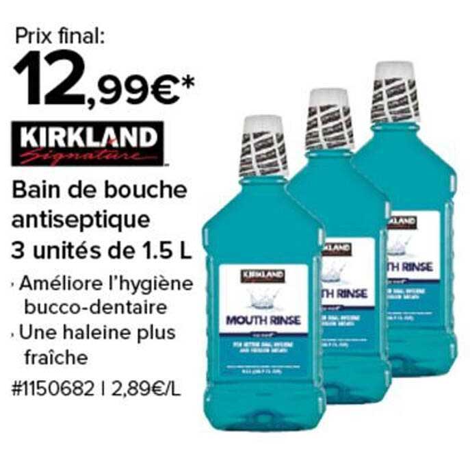 Bain de bouche antiseptique 3 unités de 1.5 L