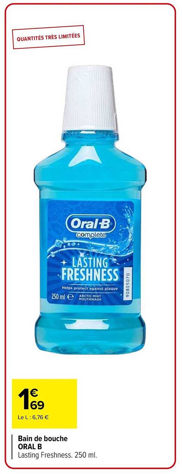 Bain de bouche ORAL B Lasting Freshness. 250 ml.