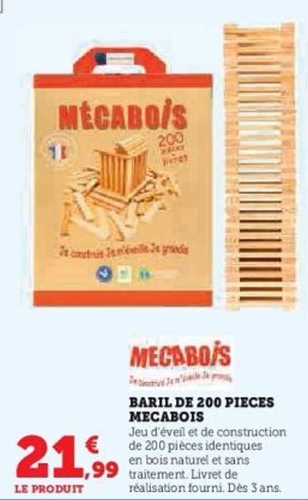 BARIL DE 200 PIECES MECABOIS