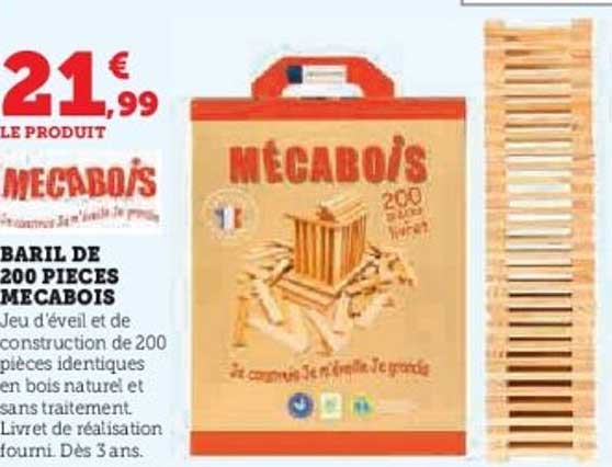 BARIL DE 200 PIECES MECABOIS