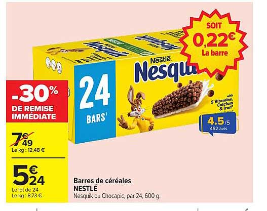 Barres de céréales NESTLÉ