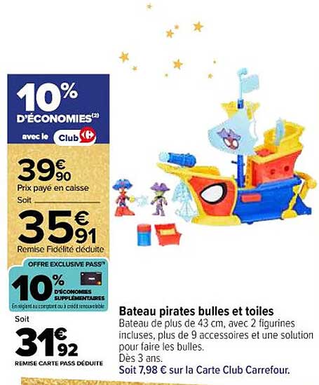 Bateau pirates bulles et toiles