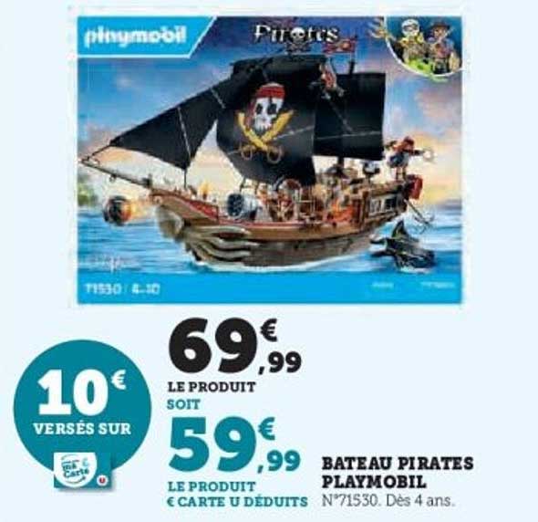 BATEAU PIRATES PLAYMOBIL N°71530. Dès 4 ans.