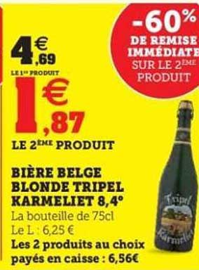 BIÈRE BELGE BLONDE TRIPEL KARMELIET 8,4°